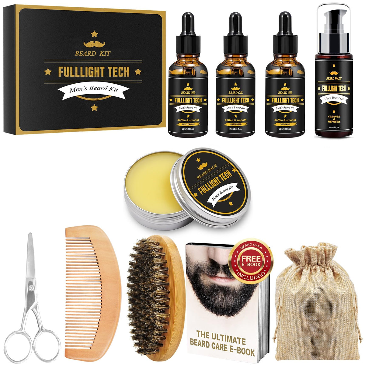 Premium gift box packaging containing the complete imported facial hair care routine