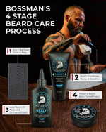 Close up of natural conditioning formula for men thick beard growth