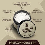 Top view of Striking Viking vanilla beard butter 4 ounce jar