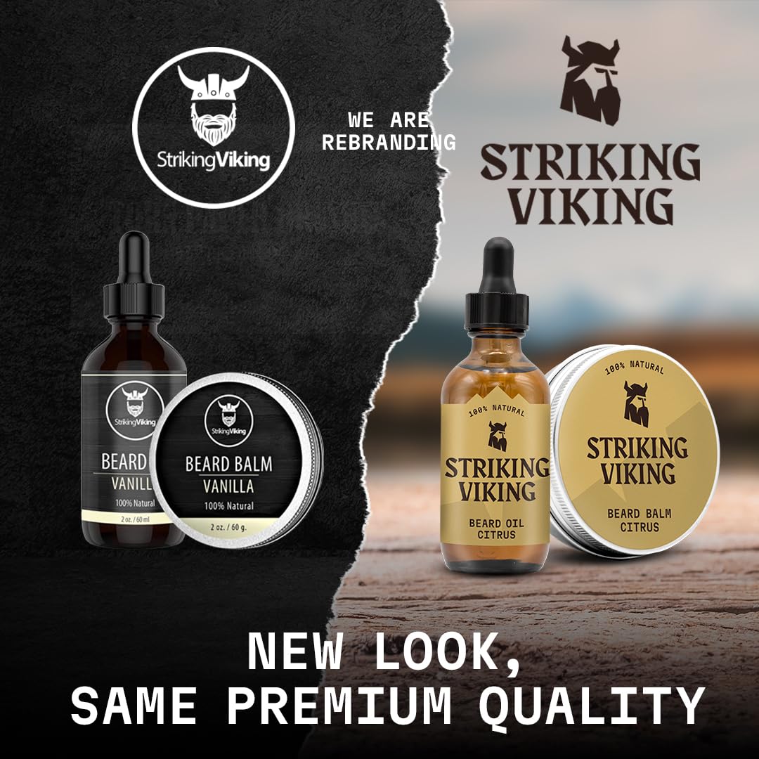 Authentic Striking Viking beard care product packaging