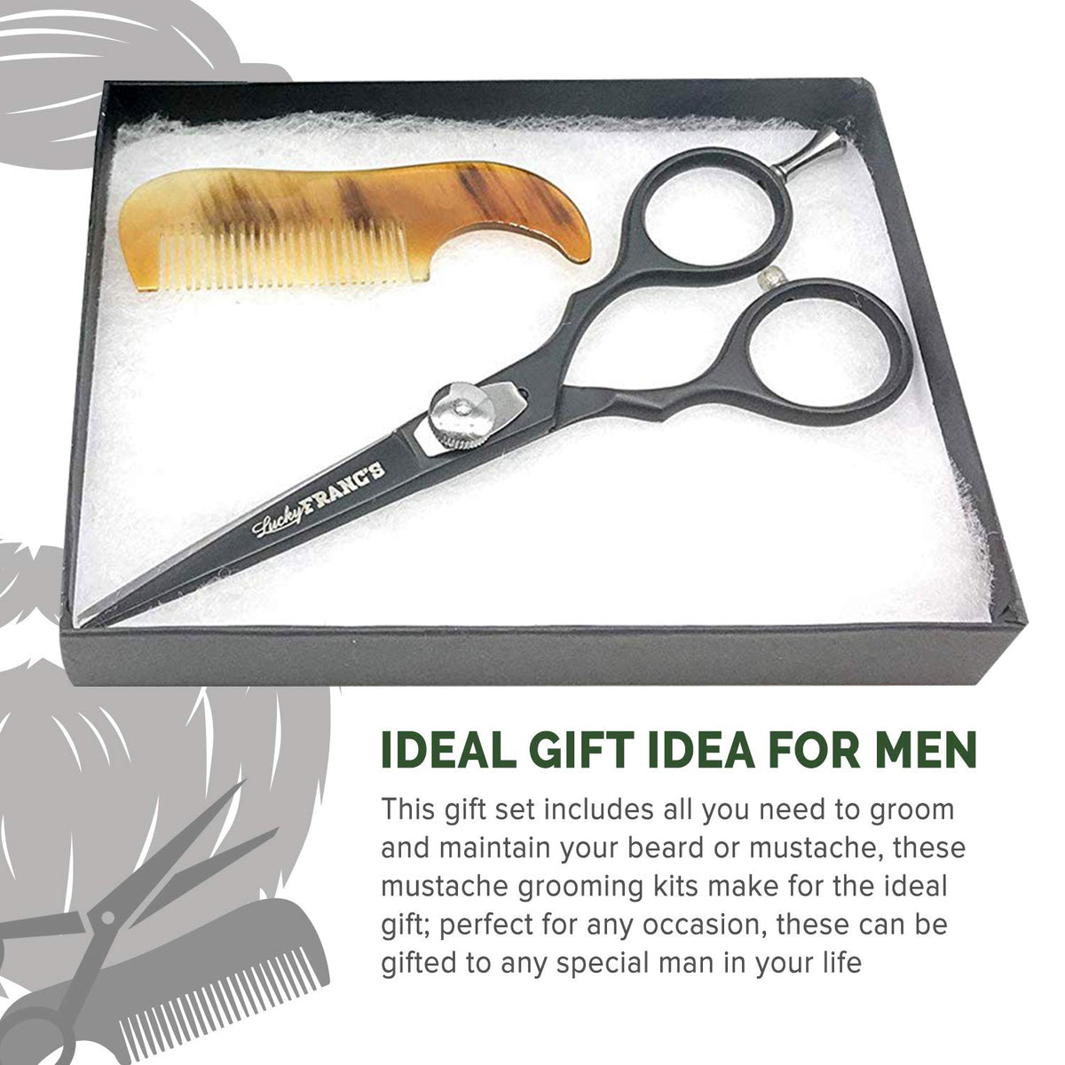 Compact luxury personal care kit for men showing the pocket sized styling comb.