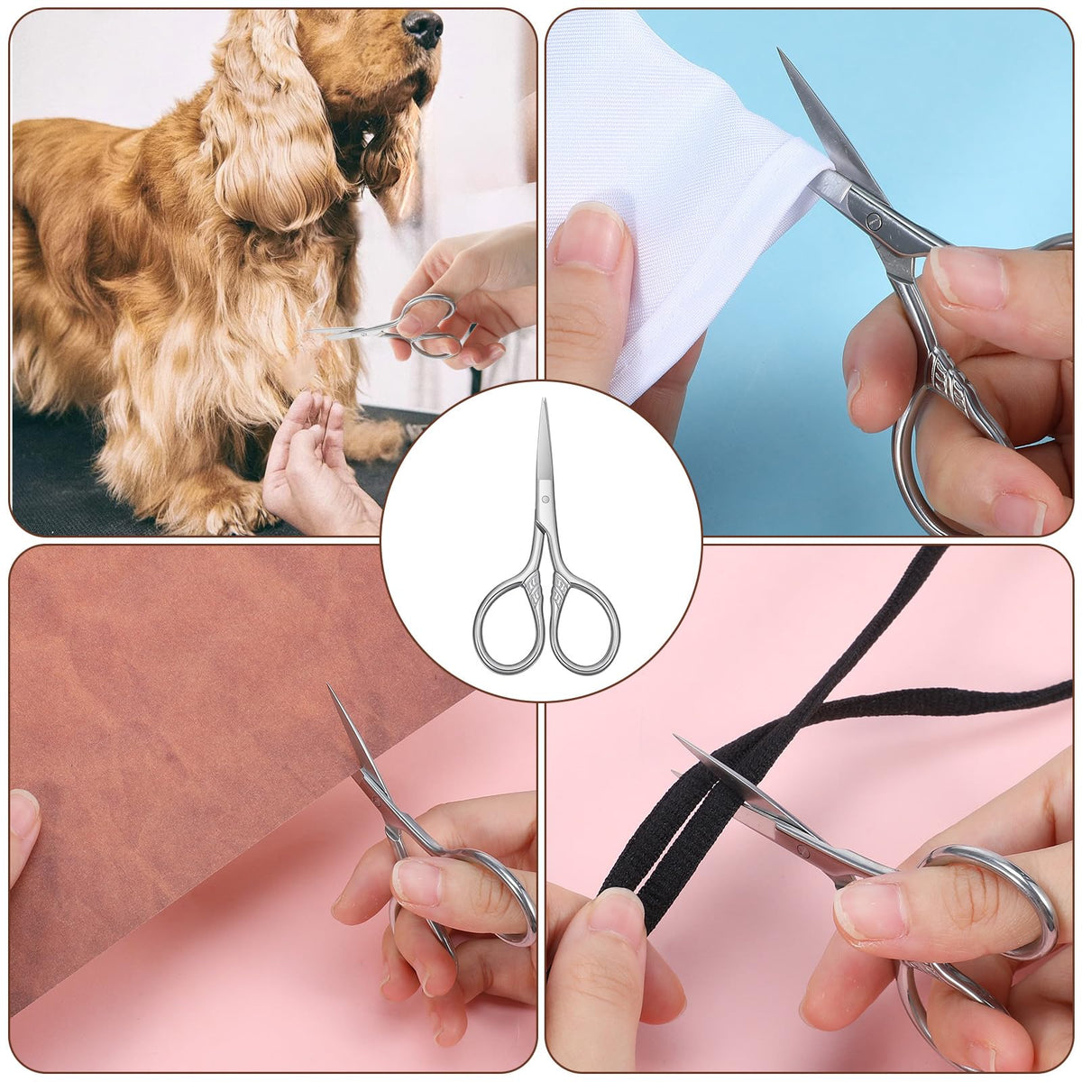 Compact travel grooming scissors set highlighting the durable steel design