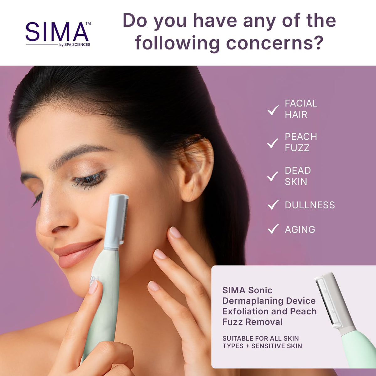 Close up of Spa Sciences SIMA stainless steel dermaplane blade
