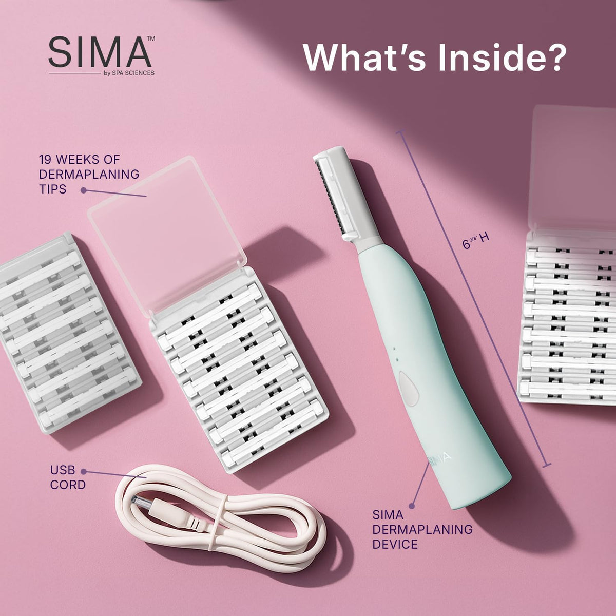 Side profile of Spa Sciences SIMA rechargeable grooming device