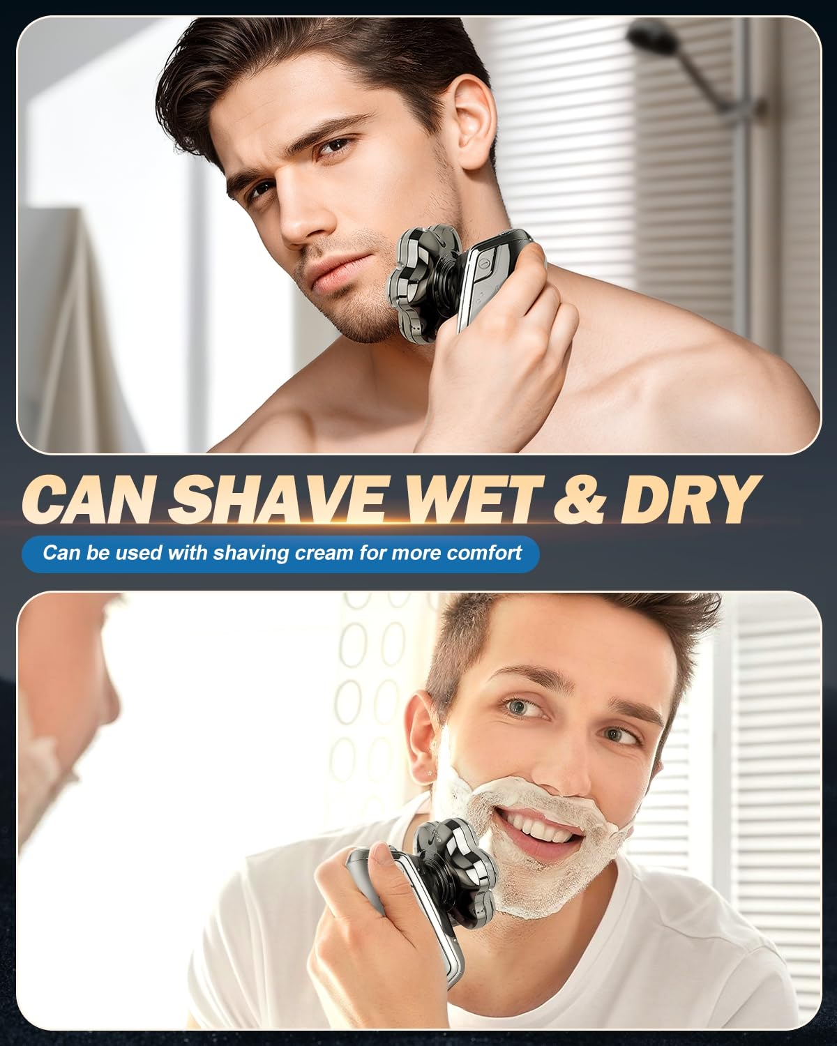Ergonomic non-slip handle design of Voph head shaver