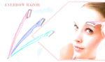 Four piece multicolor pack of precision face shavers for peach fuzz removal