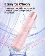 Water-resistant stainless steel trimmer head being rinsed under a tap
