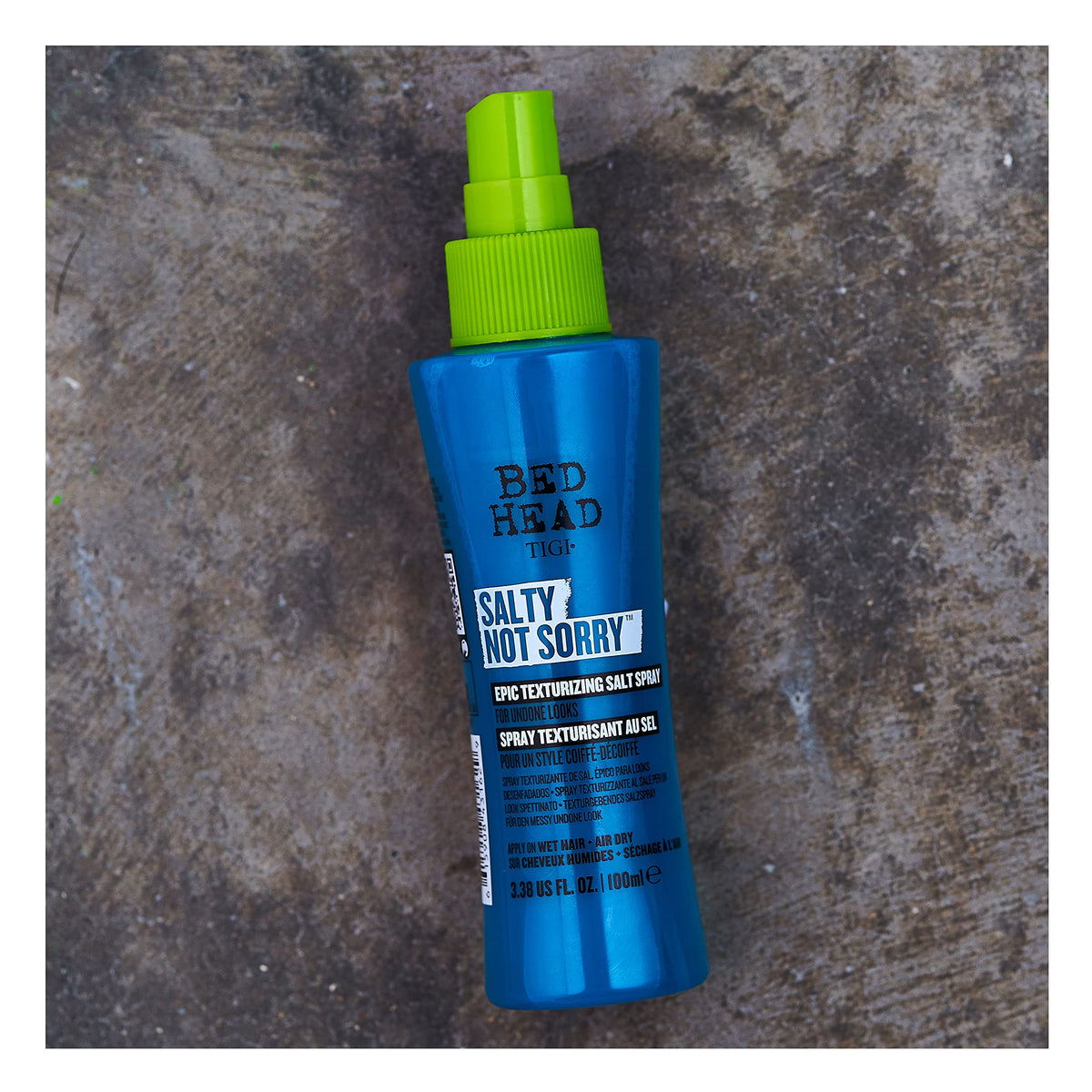 Tigi Bed Head Salty Not Sorry bottle details and branding