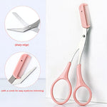 Precision eyebrow shaping accessories laid out on clean surface