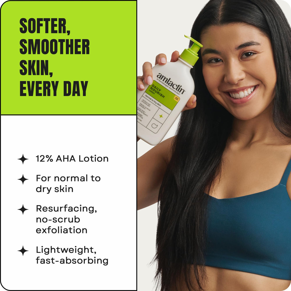 AmLactin keratosis pilaris body lotion treatment for rough and bumpy skin texture relief