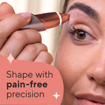 Finishing Touch Flawless electric eyebrow trimmer showing the illuminated built-in LED ring light