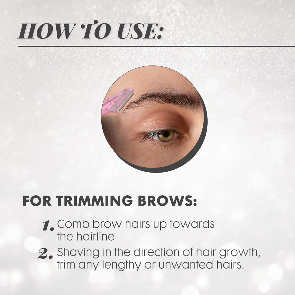 Six pieces of colorful Ardell eyebrow shaper tools laid out to show the lightweight portable design.