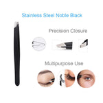Double ended folding eyebrow razor tool with a protective mini comb attachment