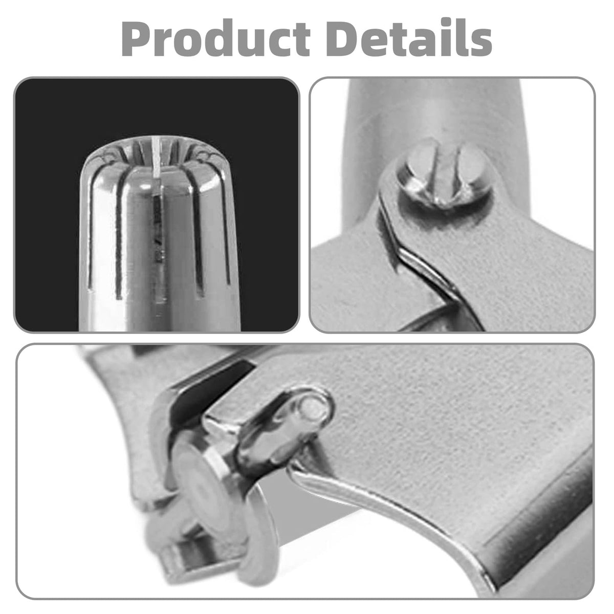 Stainless steel nose hair trimmer with cleaning brush accessory