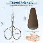 LIVINGO stainless steel mustache and beard trimming scissors showing the precise alignment of the safety blades.