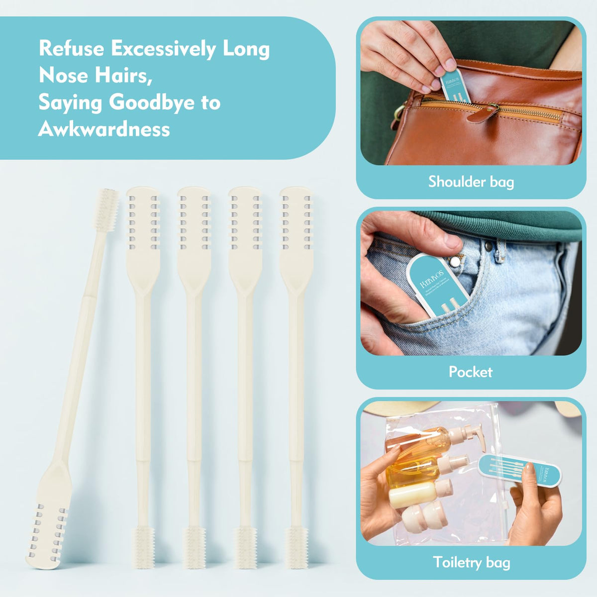 Complete packaging view of the authentic USA imported Kerros 5 piece grooming set for men and women