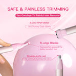 Hebeca women's facial hair remover showing metal body