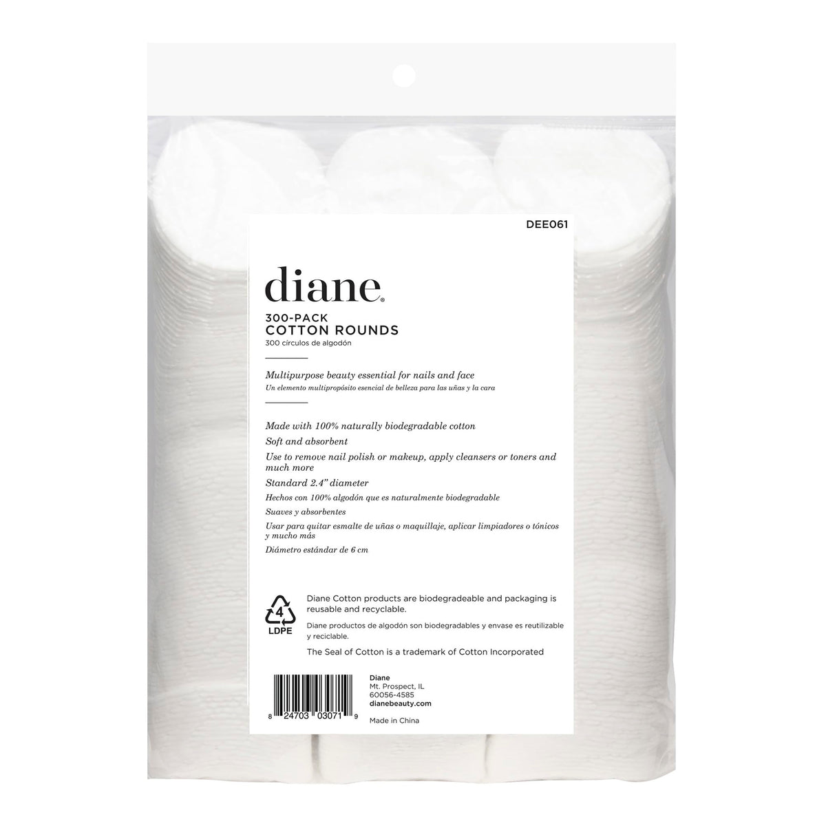 Diane one hundred percent pure cotton rounds bulk pack overview