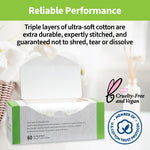Texture comparison between the smooth application side and the gentle exfoliating side.