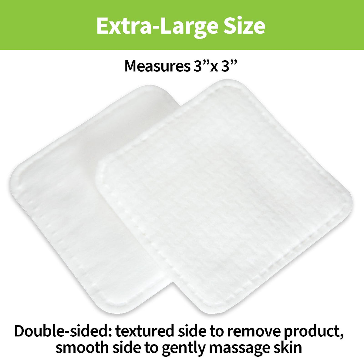 ForPro Premium disposable cotton squares arrayed flat to show pure white lint free material.