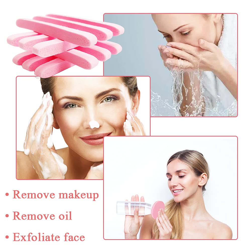 Krgiqn facial cleansing sponge pad being rinsed under running tap water