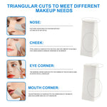 Triangular cosmetic sponges utilized for gradient ombre nail art design creation