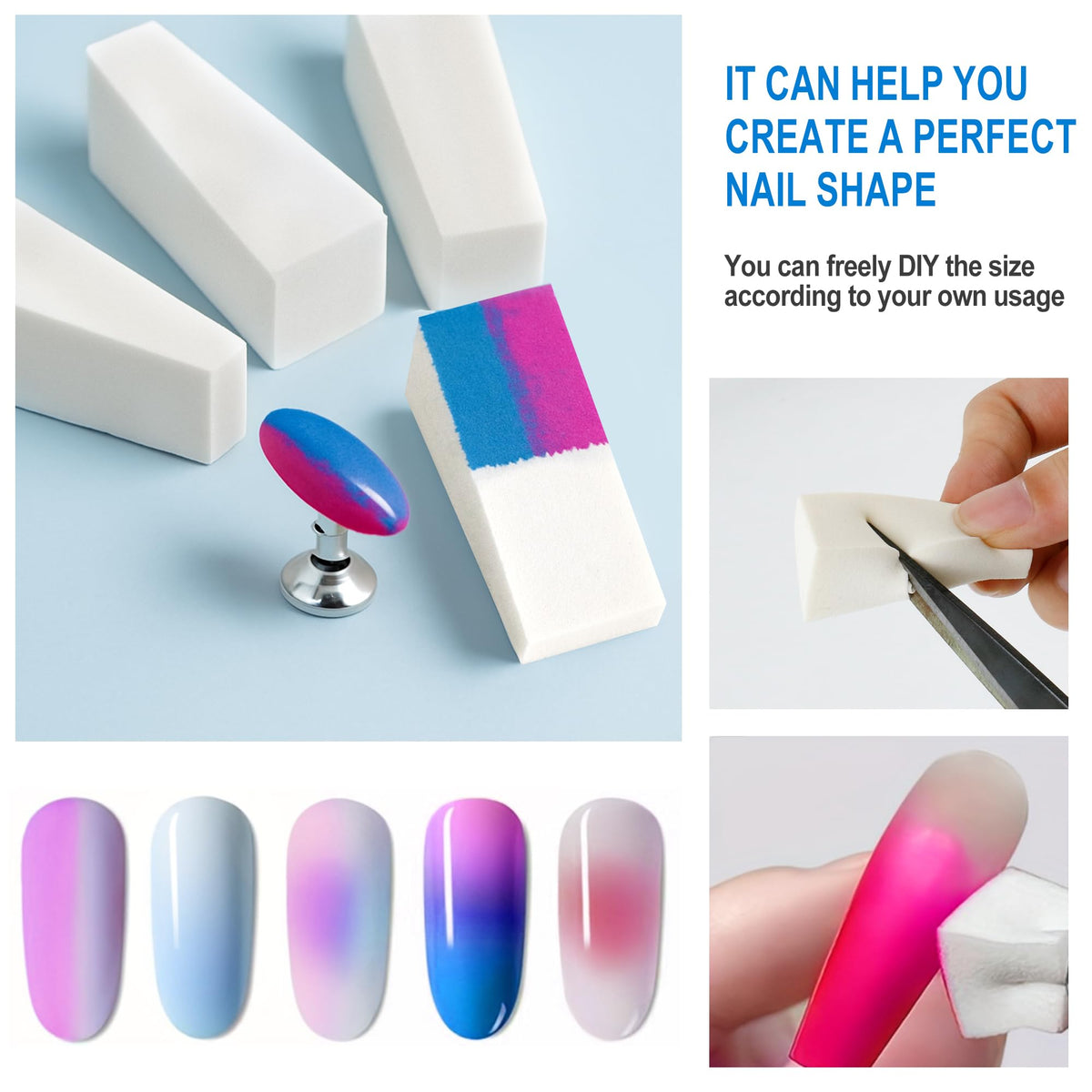 Latex free triangle foam applicators for powder baking and cream blush blending