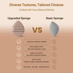 Close-up texture of the ultra-soft non-latex makeup sponge for streak-free face makeup