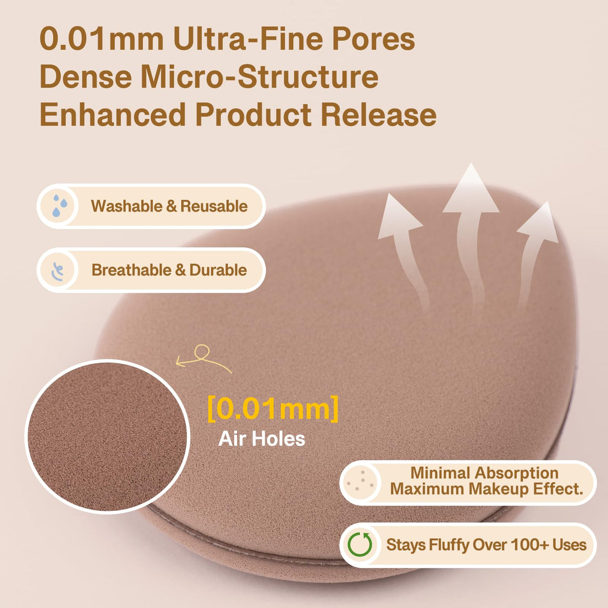 Two pieces of premium brown and black imported makeup puffs for cream foundation