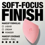 Real Techniques Miracle Powder Sponge showcasing the velvet fiber texture up close