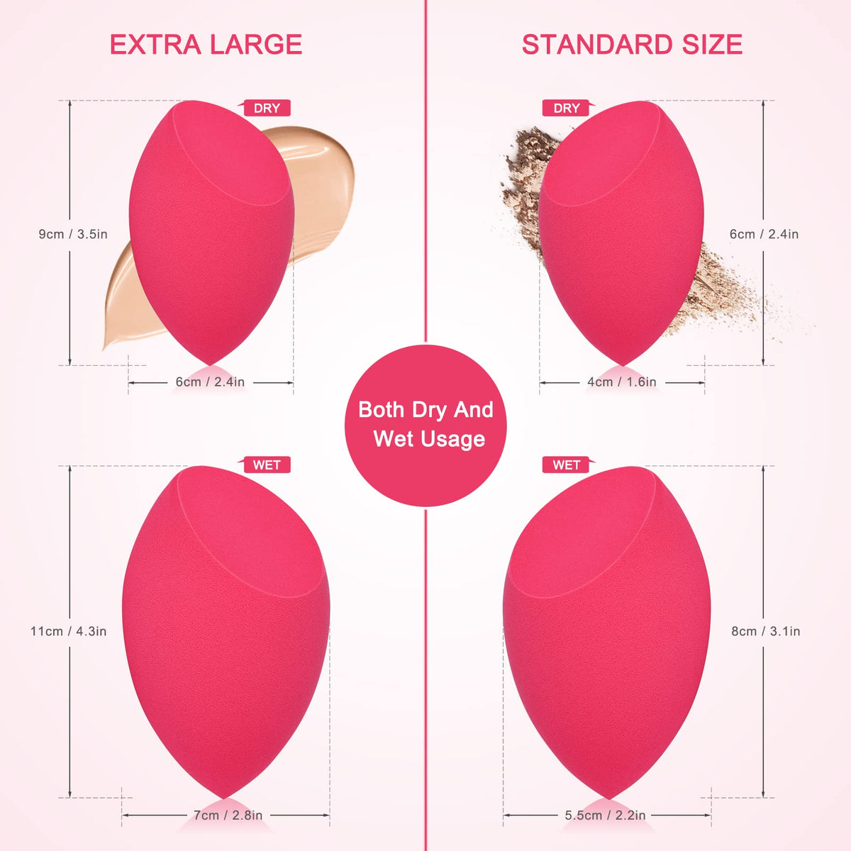 OtNiap non latex face and body blending sponge kit with two silver storage racks.