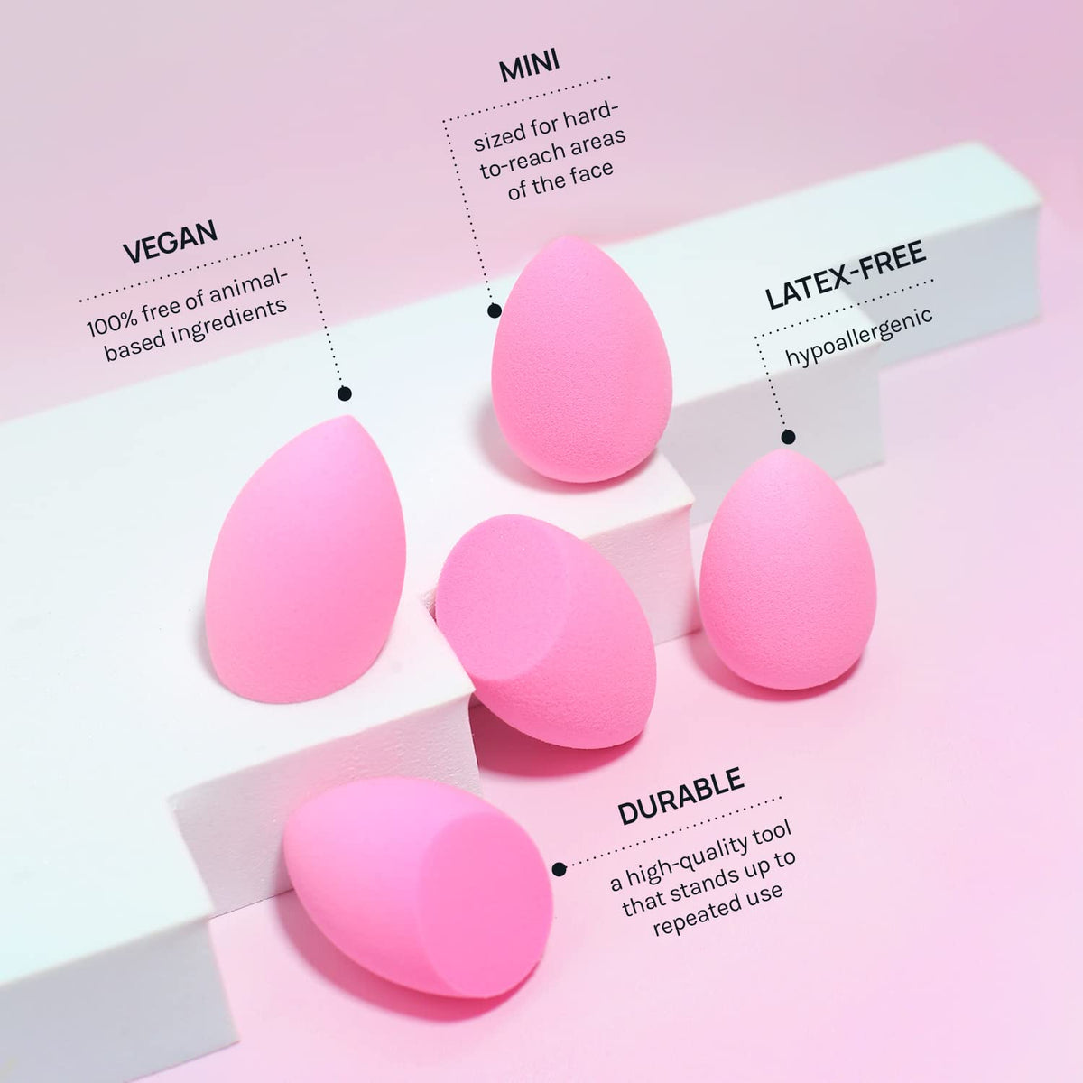 AOA Studio latex free mini cosmetic sponges close up