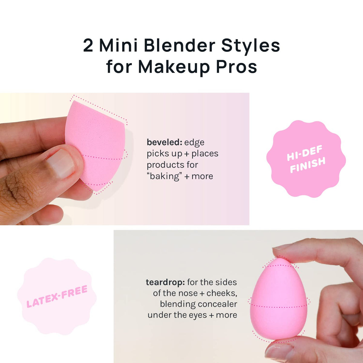 AOA Studio mini pink sponges for under eye concealing