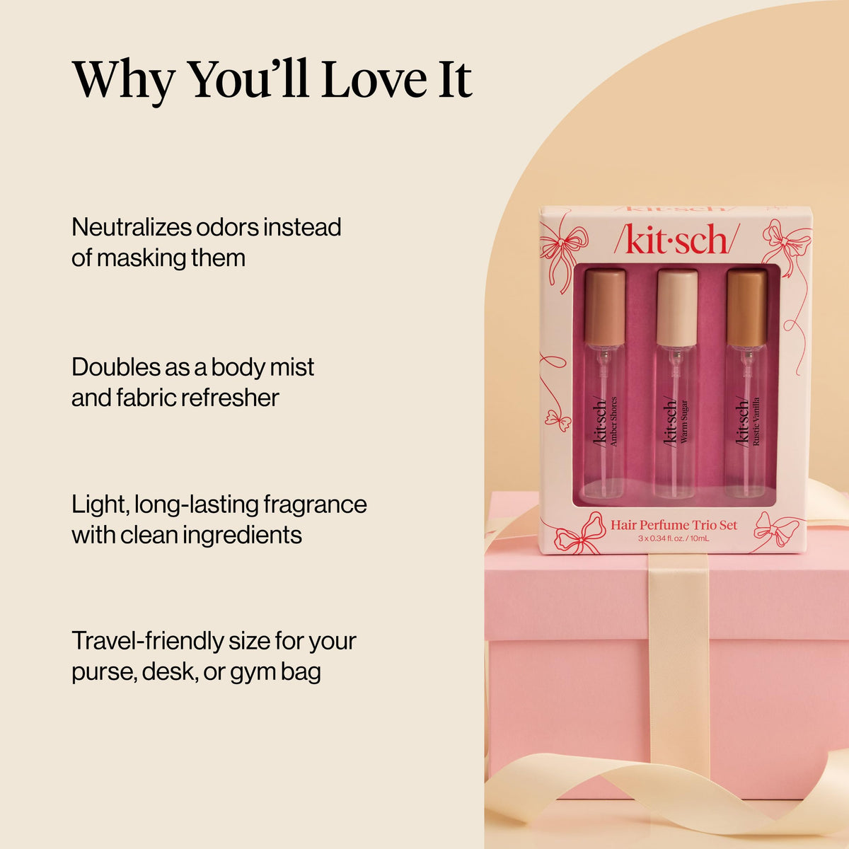 Travel size Kitsch hair fragrance set for women