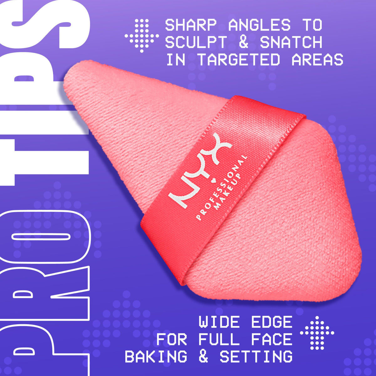NYX Professional Makeup angled edge powder puff for under eye baking precision