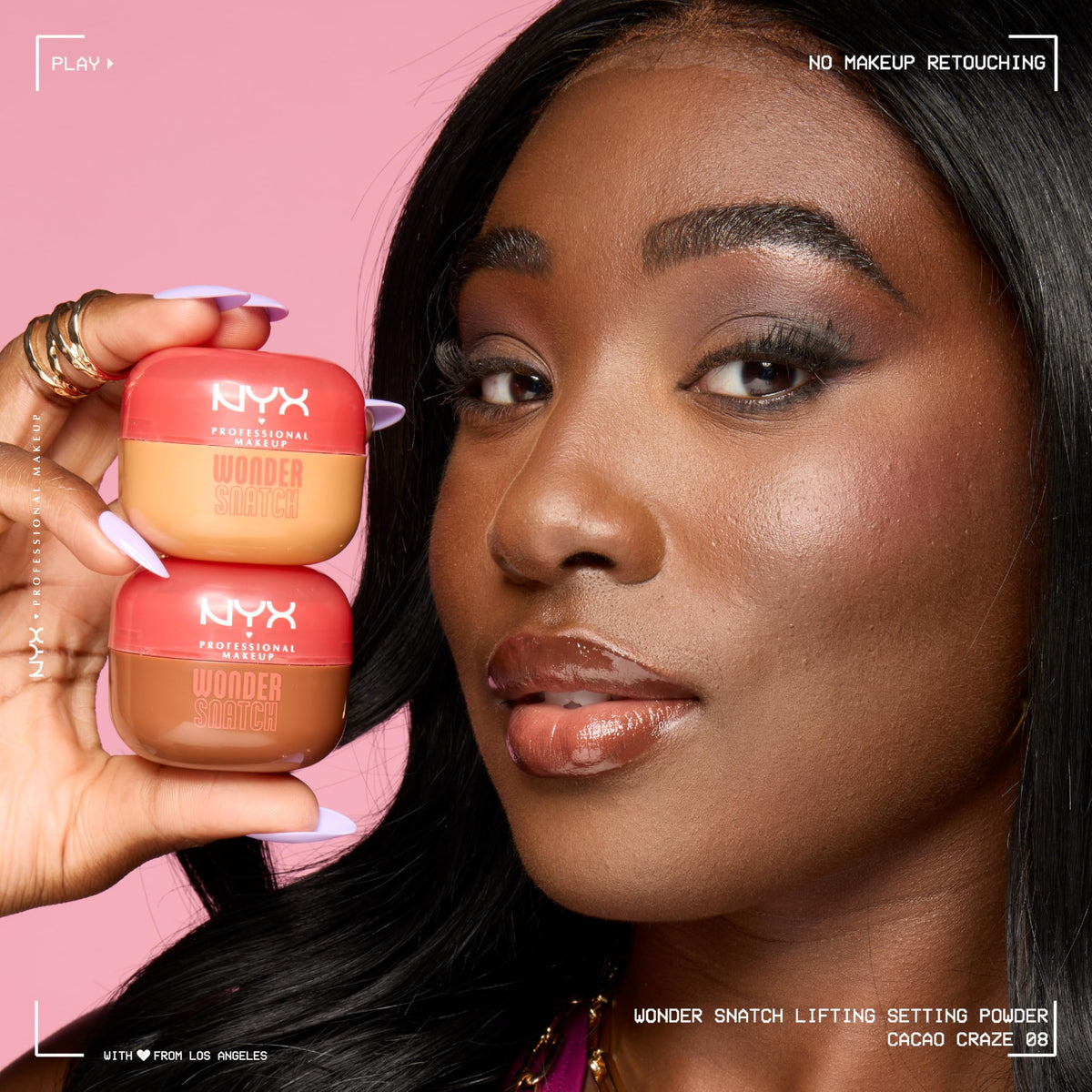 NYX Professional Makeup pink beauty tool for loose and pressed powder application