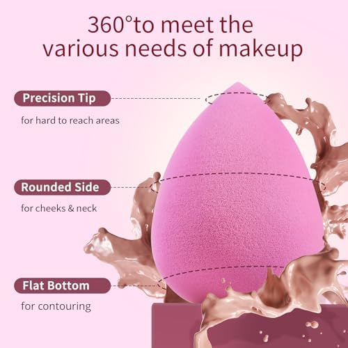 Washing the BEAKEY pink makeup sponge with mild soap under warm running water