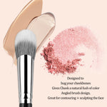 Close up view of the dense fibers on the ANISA Beauty multitask sculpting brush.