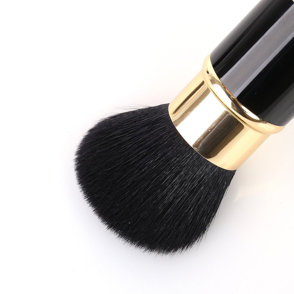 Side view of the 3.4 inch mini bronzer blending tool for handbag storage