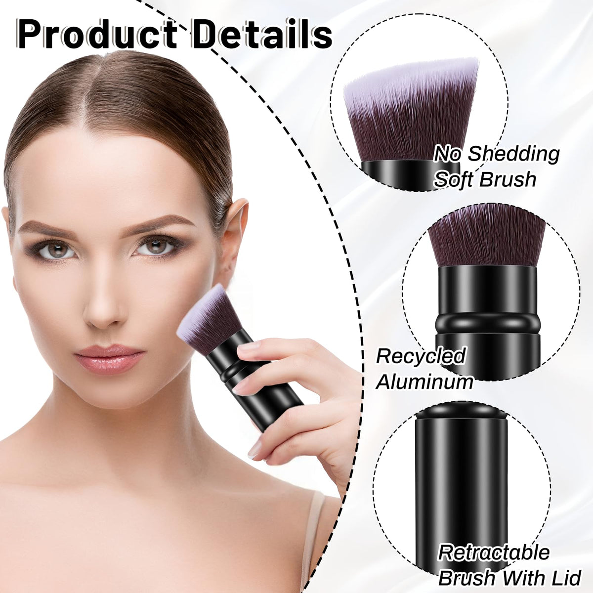 Retractable aluminum casing mechanism demonstrating travel-friendly protective cover for makeup bags