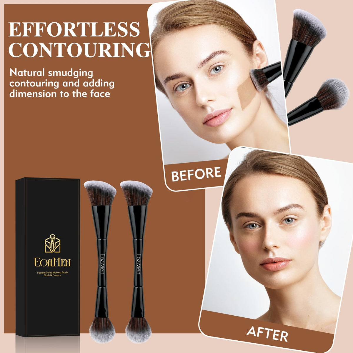 Close up of EoaMen makeup brush round blending side