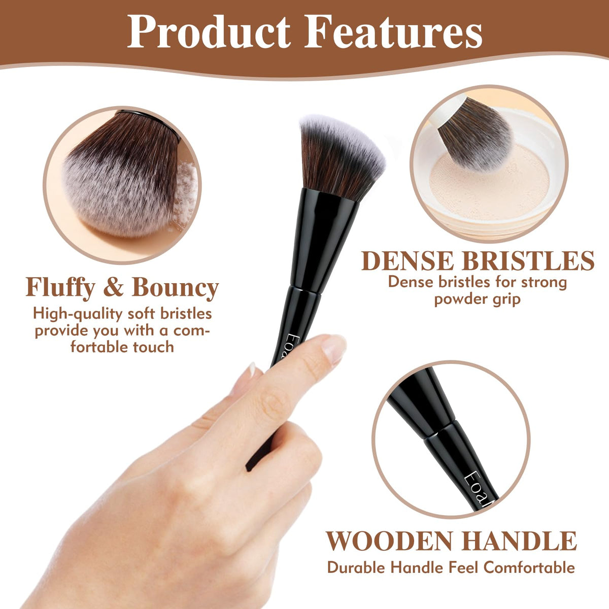 EoaMen cruelty-free makeup brush bristles detail