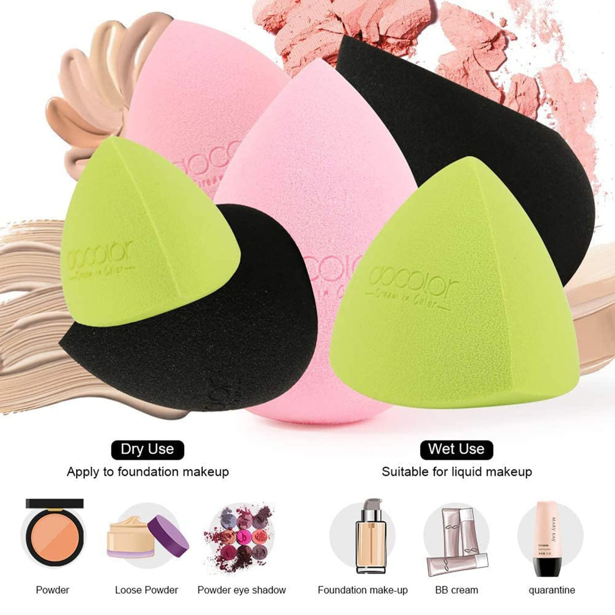 Docolor professional makeup brush showing dense angled synthetic bristles for liquid blending.