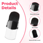 Two piece travel size kabuki face brush set with one brush retracted and one fully extended for application.