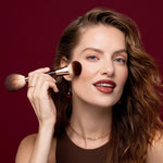 Close up of RT One Hundred Four tapered cheek brush head for liquid makeup