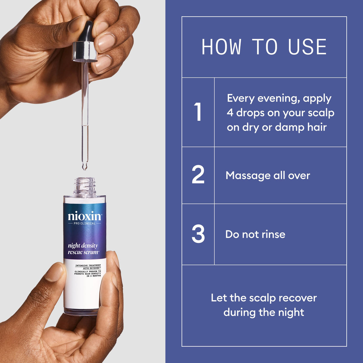Close up of Nioxin intensive scalp treatment texture