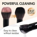 Vegan solid brush and sponge cleaning soap showing internal cleanser bar