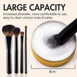 Residue free makeup brush cleaning routine with imported solid soap tin