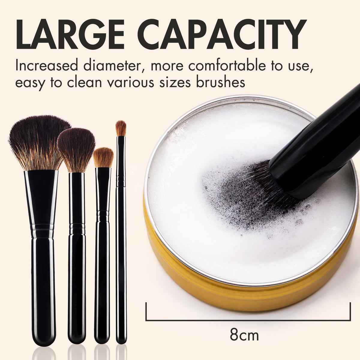 Residue free makeup brush cleaning routine with imported solid soap tin
