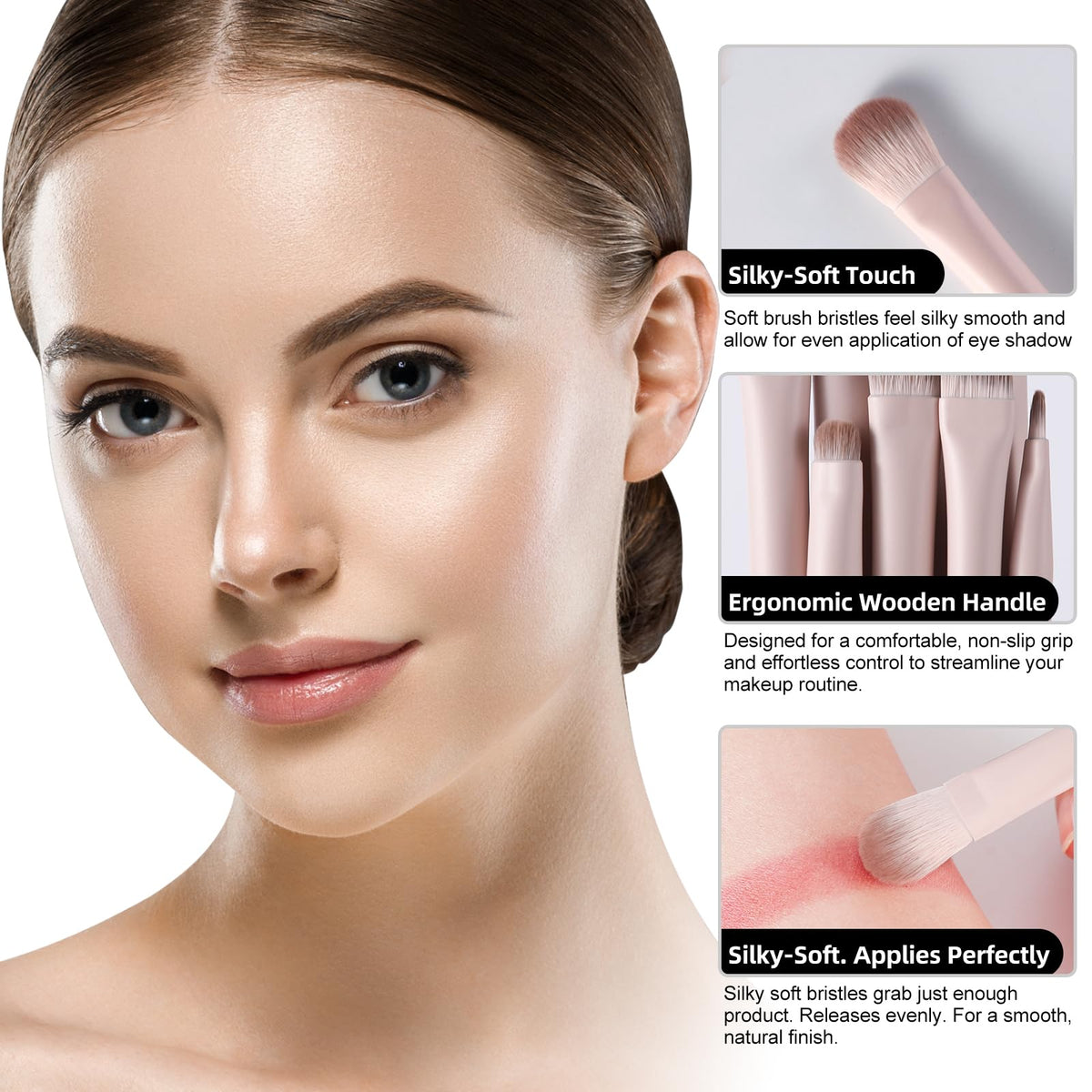 Imported Z'OREYA blending brushes highlighting the premium metallic ferrules and sturdy construction